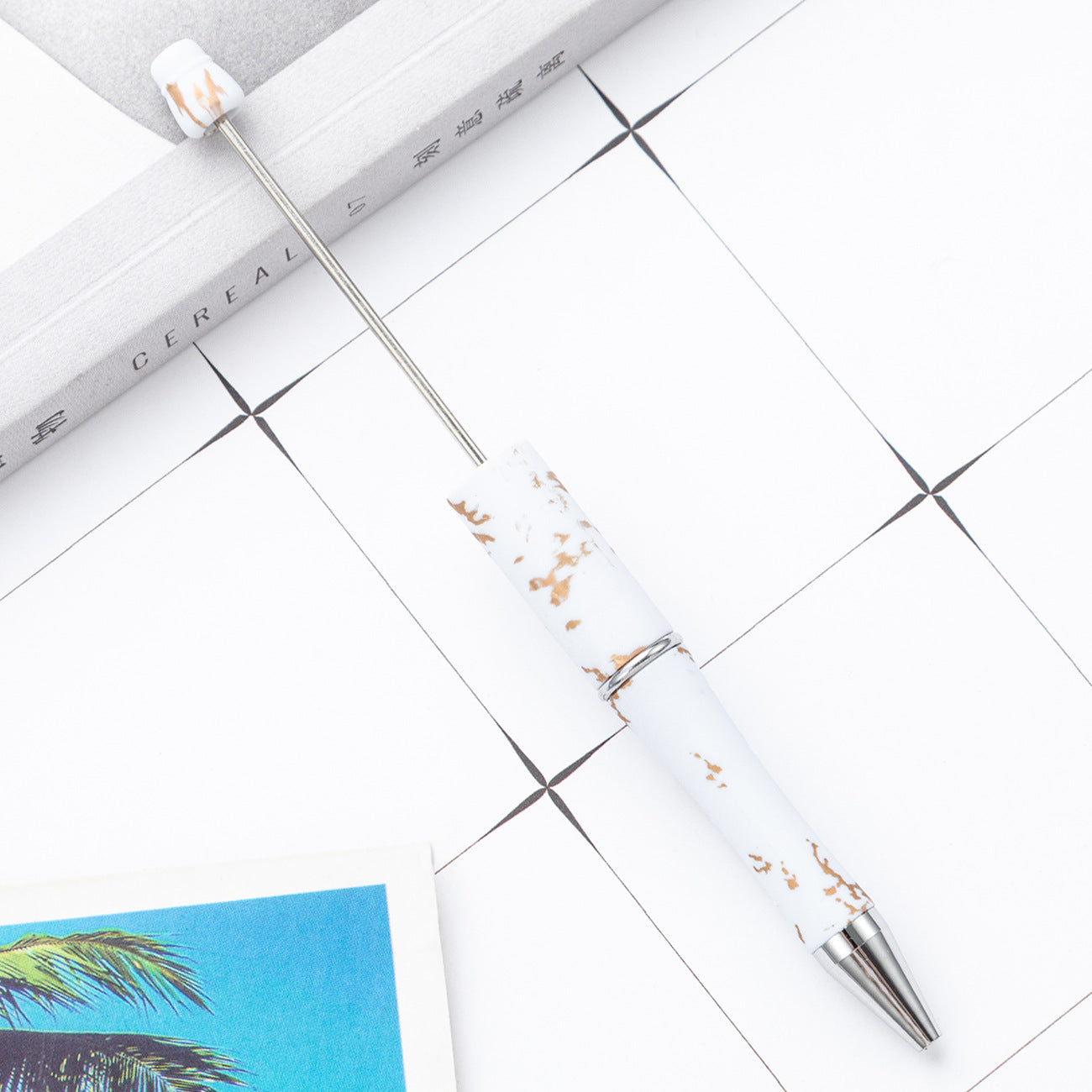 Wholesale 1000pcs Beadable Pens Cow Print Leopard Print Christmas Plastic Pen DIY for Beaded